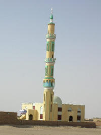 A decorated minaret