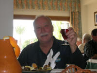 Pieter enjoying the sangria and paella
