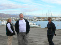 Sea front at Roquettas de Mar with Pat and Brian