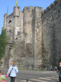 Gent castle with cobweb decoration