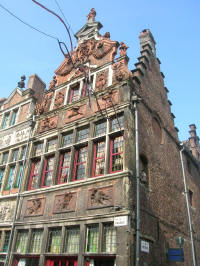 Gent architecture, note the statue on the side wall