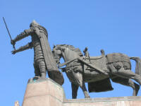 Statue of the Grand Duke Gediminas who founded Vilnius in 1321