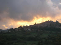 Sunset on a Tuscan town
