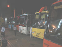 Comfort break with many other buses
