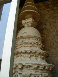 20 foot tall votive stupa constructed in memory of a venerated teacher at Mohra Moradu
