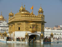 Golden Temple (Hari Mandir Sahib) surrounded by the Pool of Nectar (Amrit Sarovar)