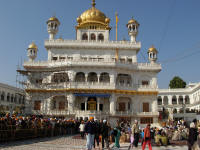 Akal Takhat where the holy book is kept overnight.