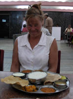 Tania with her limited thali
