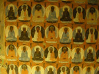 Many cave walls are covered with depictions of Buddha,model in the exhibition centre