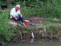 The stream around town is used for fishing