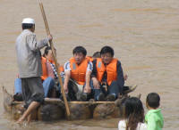 Raft rides. The passengers look suitably apprehensive