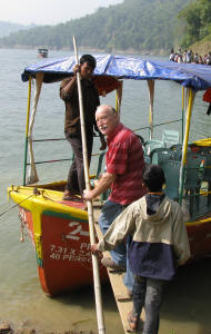 boarding the boat after a stop