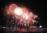 Fireworks over Marina Bay