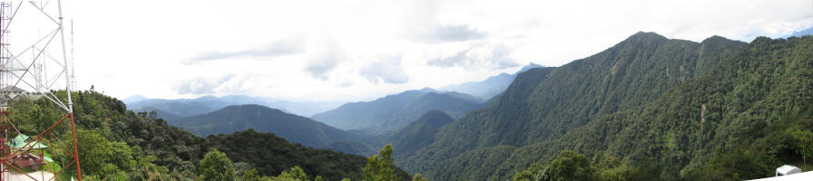 View from the top of Mt Brinchang. The van can just be seen in the bottom left hand corner