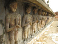Detail around base of the main Chedi - walking Buddhas