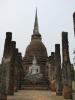 The vihara with a seated Buddha subduing mara
