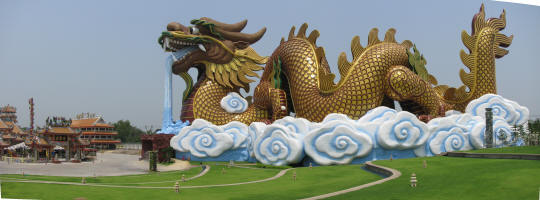 You cannot miss the dragon. He is larger than anything else!