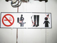 Sign in the toilet