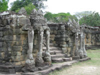 Terrace ofthe Elephants steps with 3 headed elephants