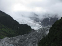 Mingyong Glacier with some of Kawa Karpo through the clouds