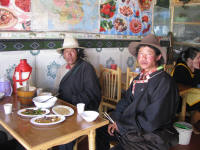 Tibetans in a restaurant