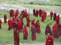 Monks after the religious service