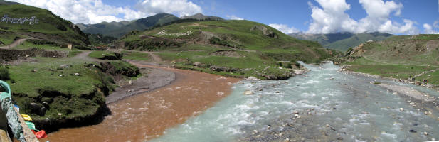Glacier melt meets muddy river