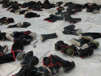 Tibetan boots left outside