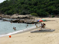 Hung Shing Yeh beach with lifeguard