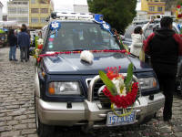 Decorated car ready for a blessing