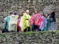 Colourful raincoats