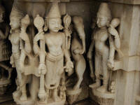 Shree Jagat Shiromaniji Temple statues of women, Udaipur, Rajastan, India