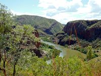 The Ord River just below the dam wall