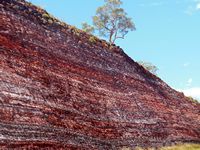 striations in the rocks